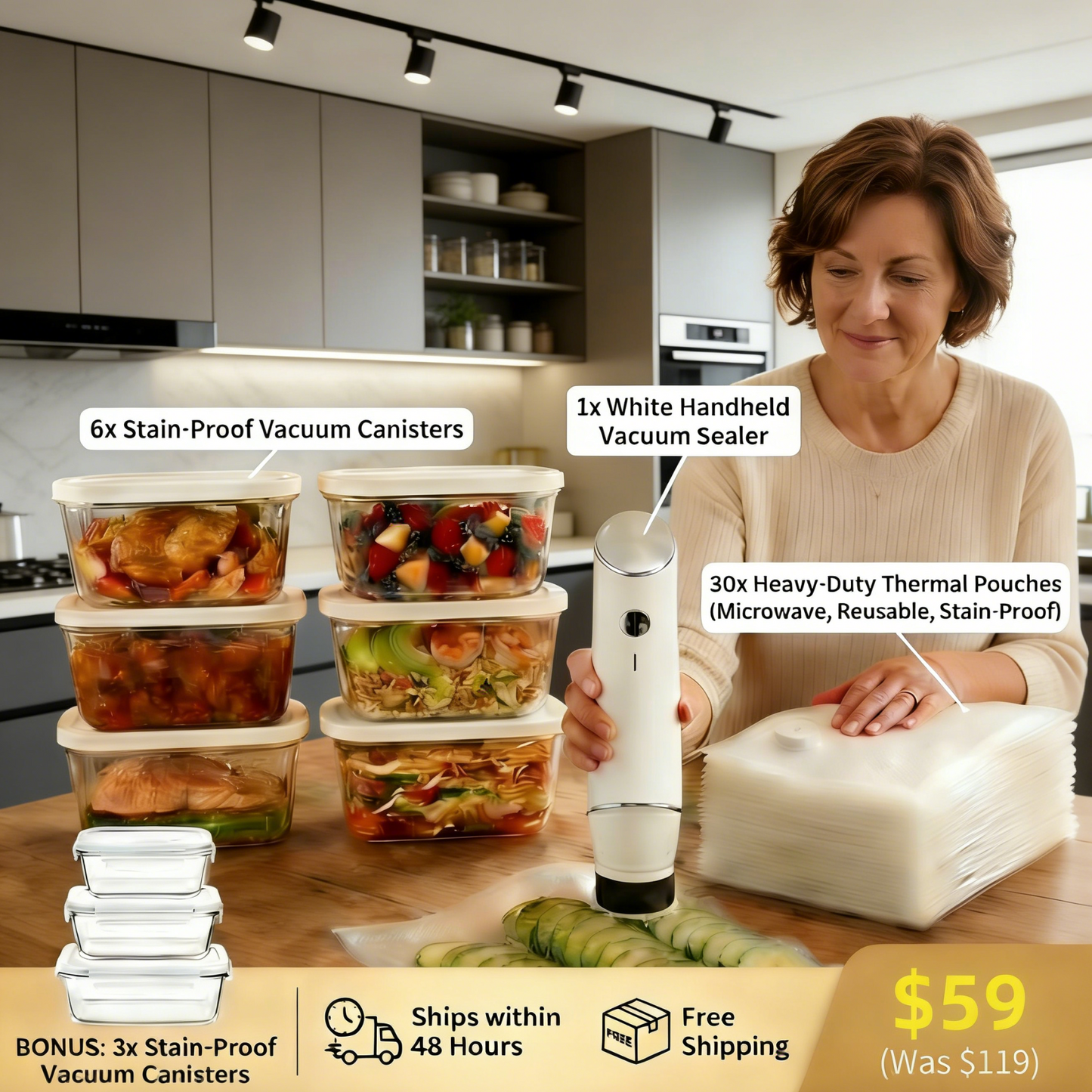 Sealix™ Handheld Vacuum Sealer & Food Storage Kit