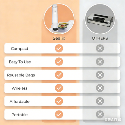 Sealix™ Handheld Vacuum Sealer & Food Storage Kit