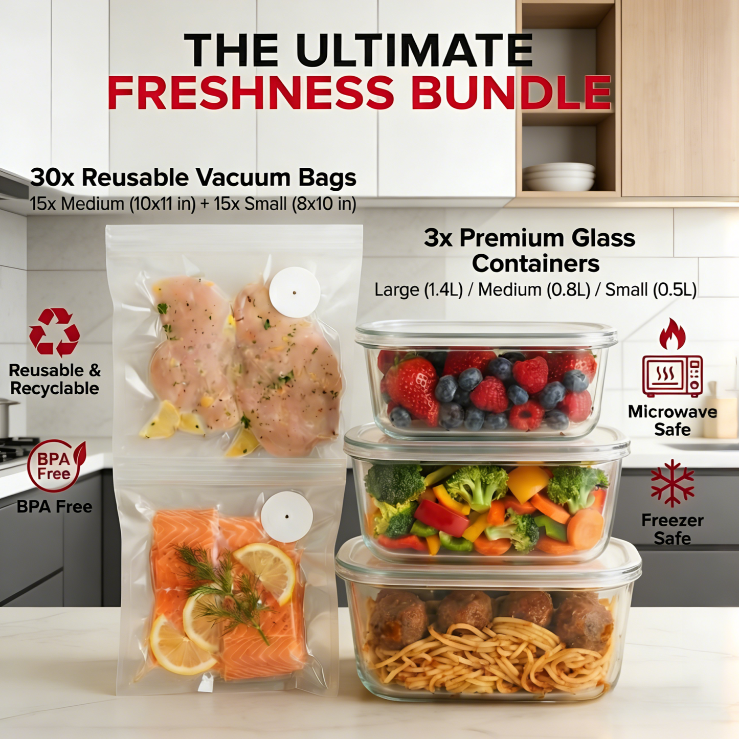 Sealix™ Handheld Vacuum Sealer & Food Storage Kit