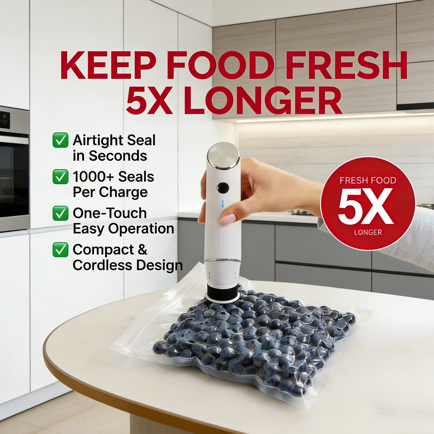 Sealix™ Handheld Vacuum Sealer & Food Storage Kit