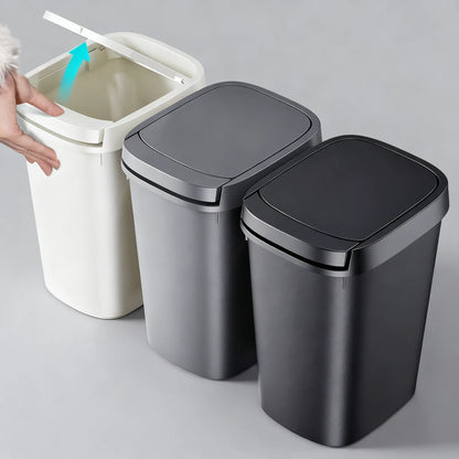 Slim Press-Top Trash Can: Perfect for Tight Spaces