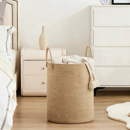 58L Woven Rope Storage Basket: Stylish Organizer for Any Space