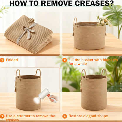 58L Woven Rope Storage Basket: Stylish Organizer for Any Space