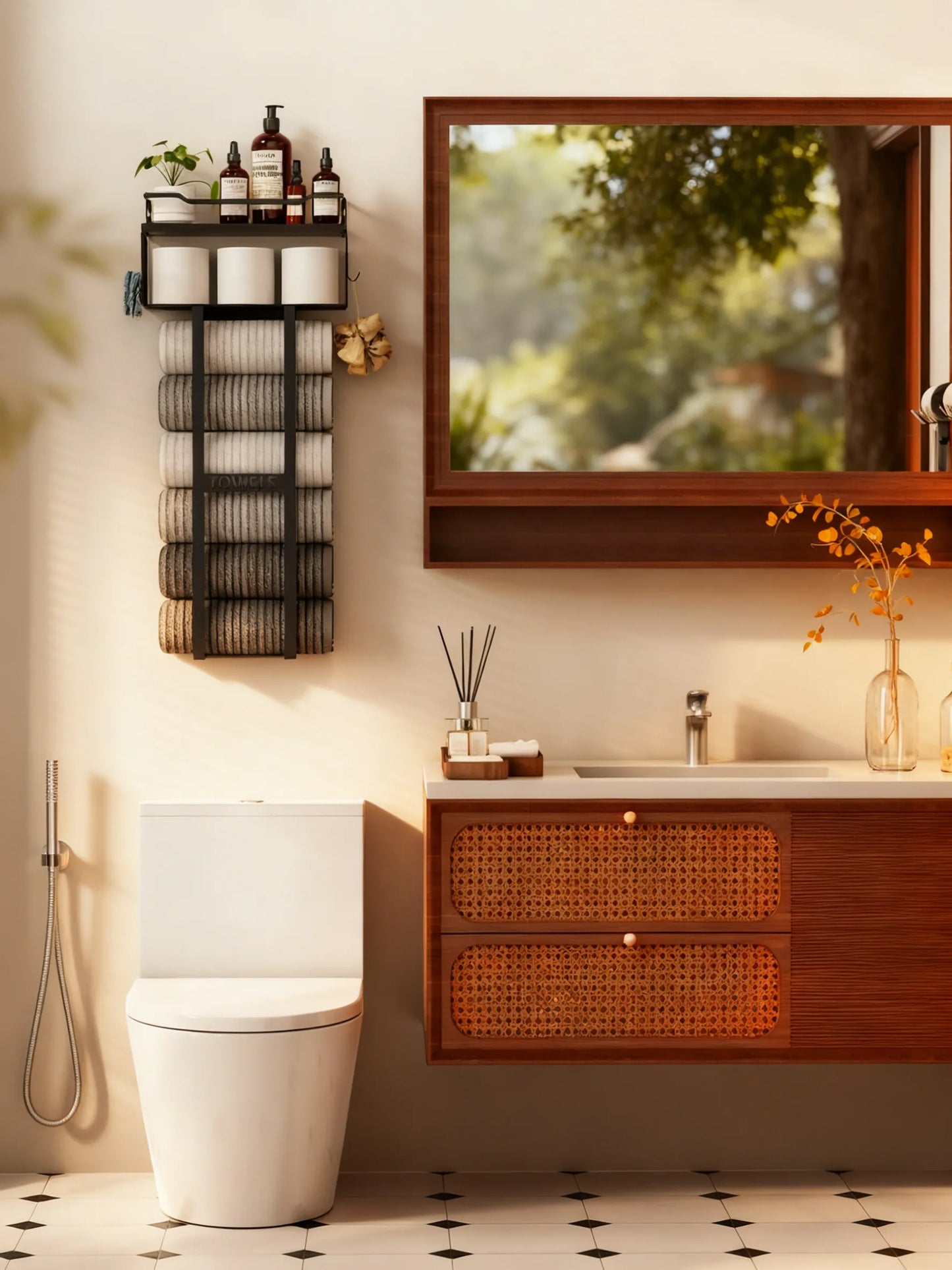 Multi-Functional Bathroom Towel Rack & Storage Organizer