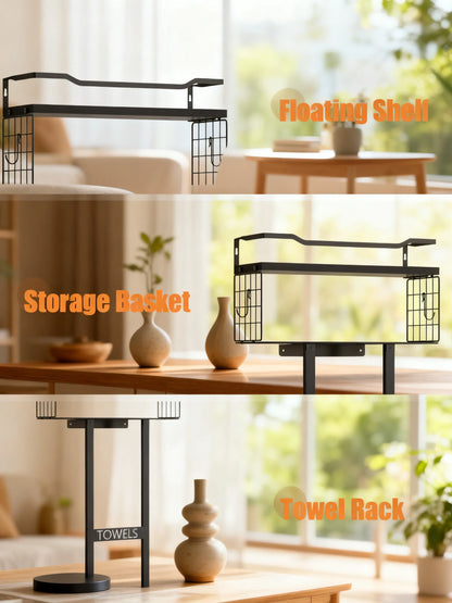 Multi-Functional Bathroom Towel Rack & Storage Organizer