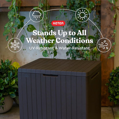 Keter 30-Gallon Resin Storage Box: Weatherproof Outdoor/Indoor Organizer