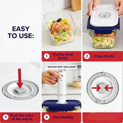 Glass Vacuum Seal Food Storage Containers (3-Piece Set)