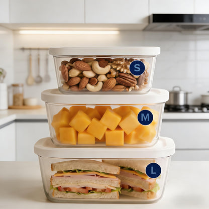 Glass Vacuum Seal Food Storage Containers (3-Piece Set)